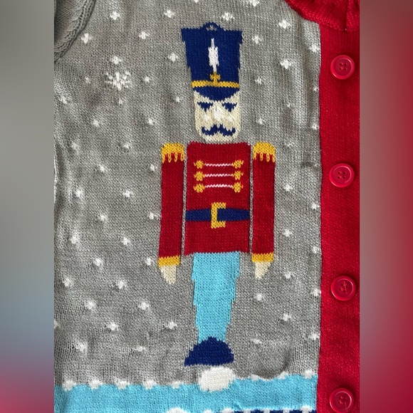 Ugly Sweater Nutcracker Ballerina V neckSweater, M - Picture 2 of 5